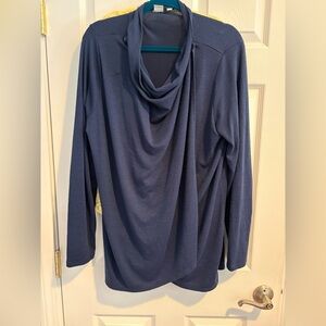 Navy Blue Draped Long Sleeve Cardigan, great for nursing
